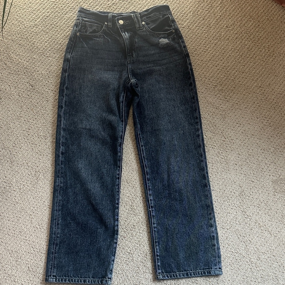 KanCan Women's Dark Blue Straight Leg Jeans